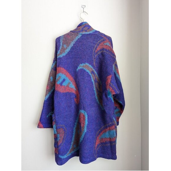 P.G.E. Vintage paisley mohair wool blend long cardigan - Picture 3 of 12